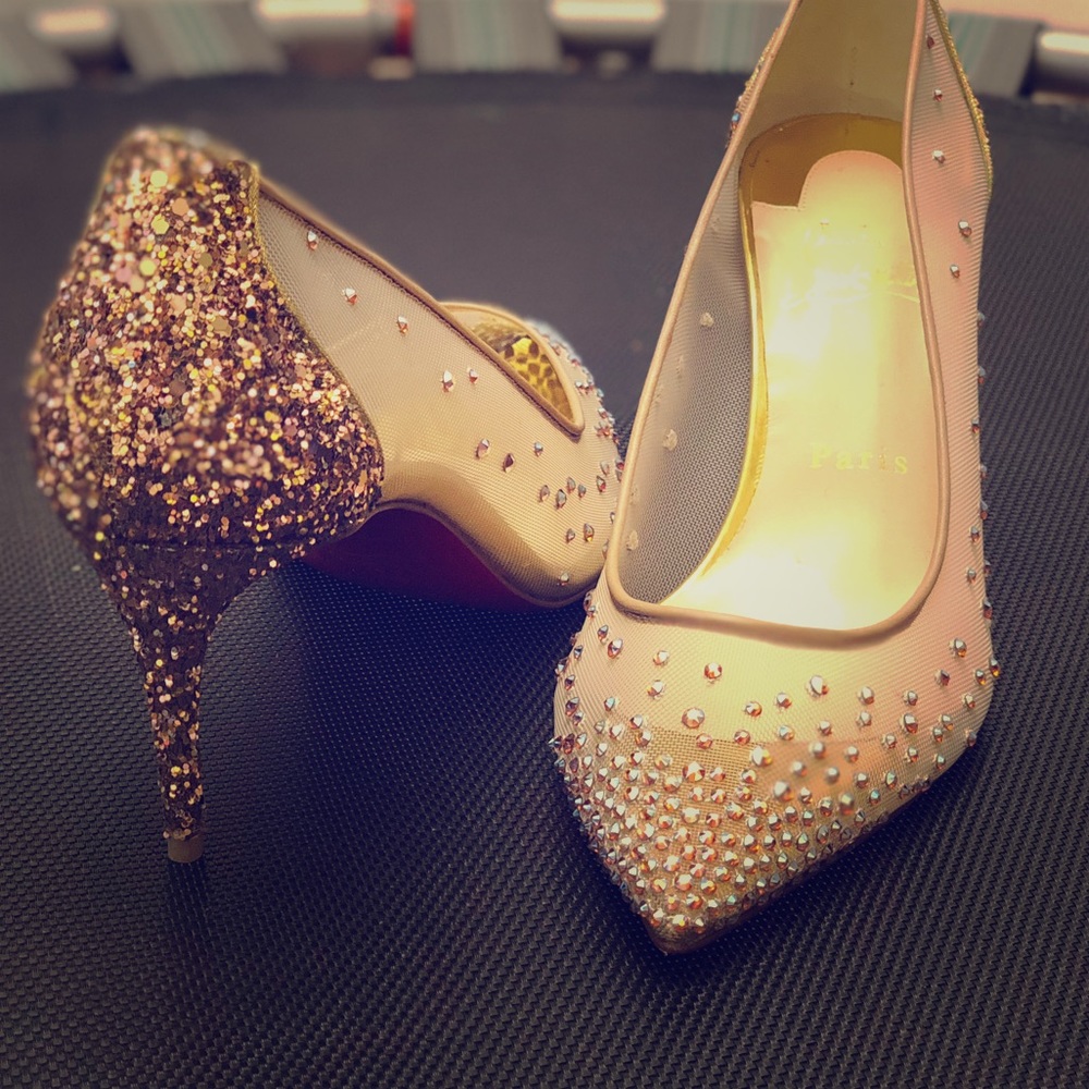 Christian Louboutin Follies Strass Crystal Heels - Picture 1 of 8